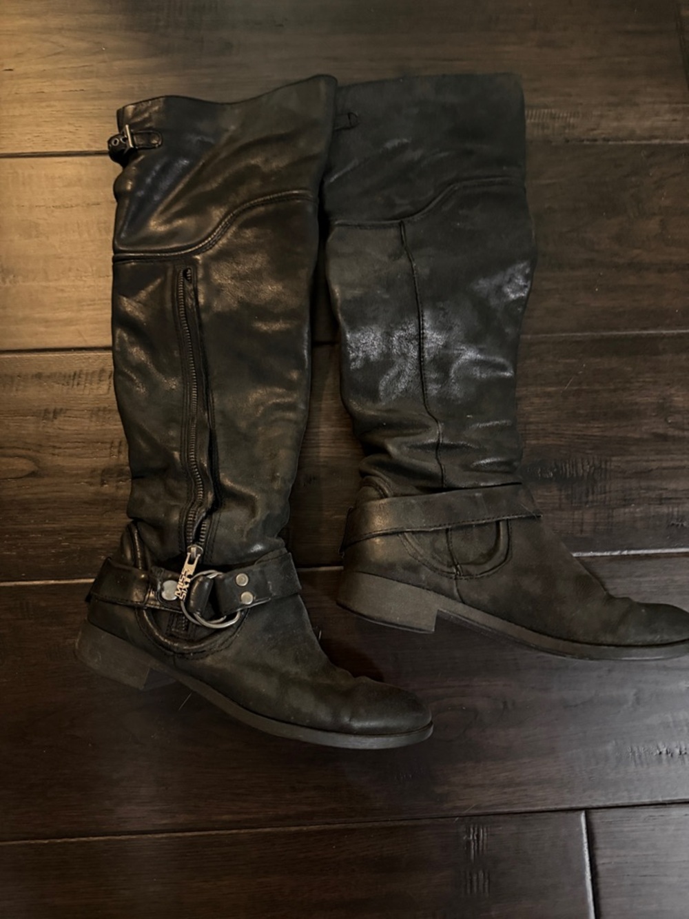 Miss Sixty Black Up to-the-Knee Riding Boots